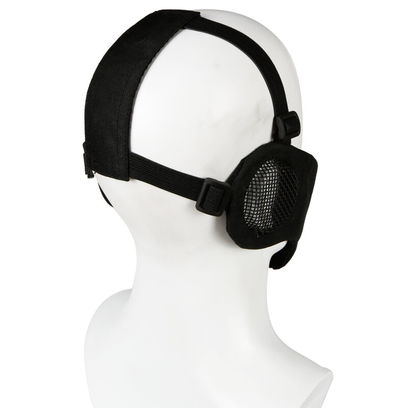 Máscara de media cara Airsoft, malla de acero y gafas antivaho, conjunto con Mini ventilador, protección de ojos para tiro de Paintball BB