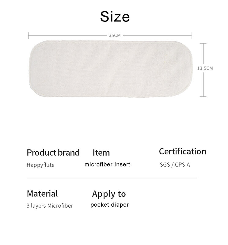 Happyflute-pañales de bolsillo de 4 piezas + inserto de microfibra de 4 piezas, pañal de tela ecológico lavable reutilizable, apto para bebé de 3-15kg