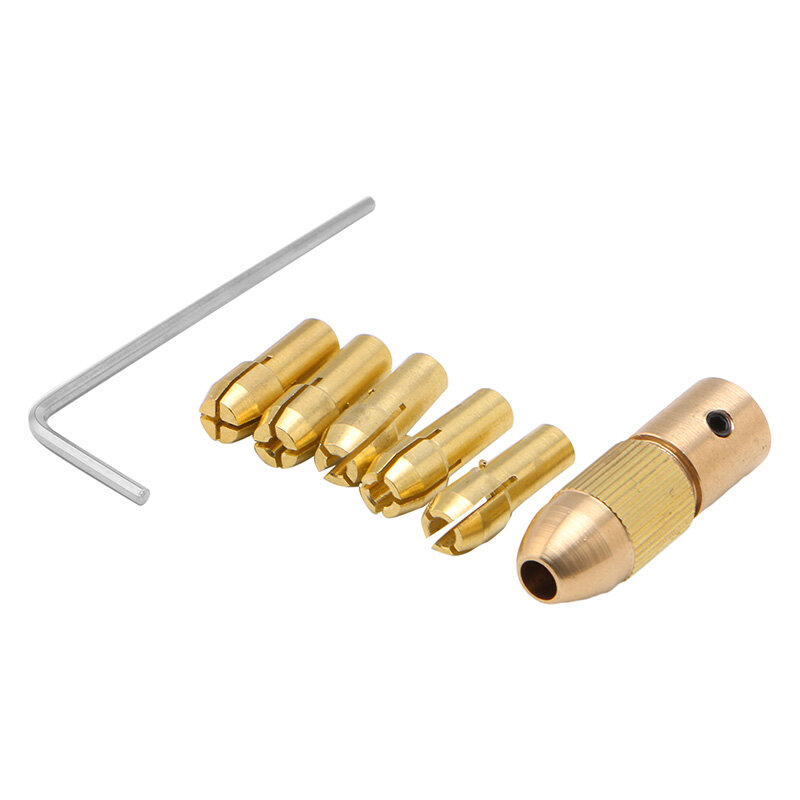 7pcs/lot 0.5-3mm Small Electric Drill Bit Collet Clamp Micro Twist Drill Tool Copper Chuck