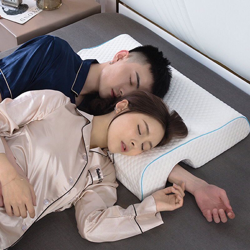 QCZX-almohada de cama de espuma de memoria, almohada de presión de rebote lento, almohada de salud para el cuello, almohada de pareja multifunción antipresión para mano