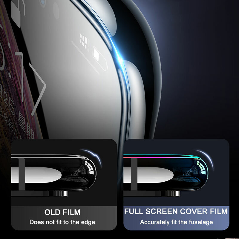 Protector de pantalla de vidrio templado 60D para iPhone, película protectora completa para iPhone 12, 11, 13, 14, 15 Pro Max, 14, 15 Plus