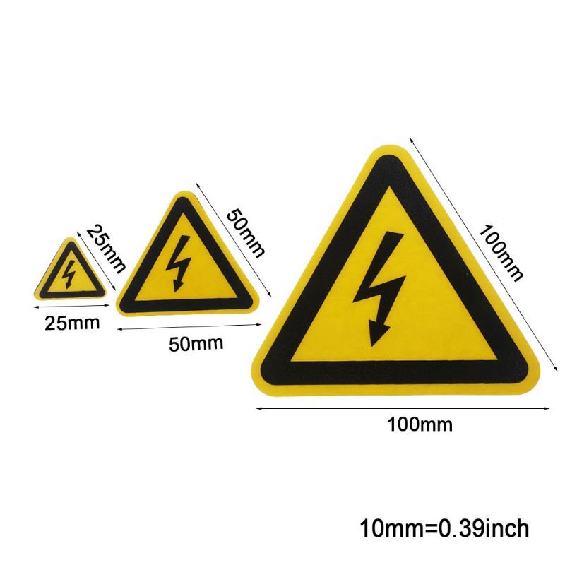 Etiqueta adhesiva de advertencia, etiquetas adhesivas de seguridad de peligro de choque eléctrico, 25mm, 50mm, 100cm, PVC, resistente al agua