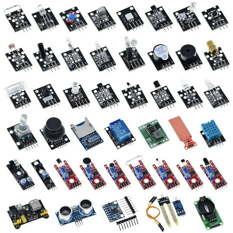 Tzt für arduino 45 Arten von Sensoren digitale Temperatur Luft feuchtigkeit RGB LED Boden Summer Sound Ultraschall Sensor Modul uno r3