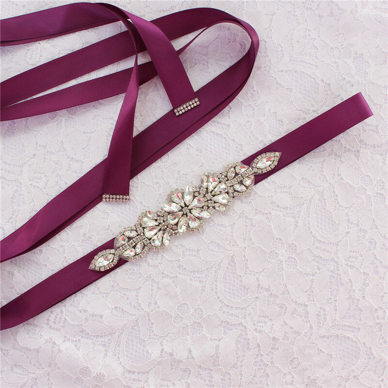Rhinestone Wedding Dress Sash Belt Alloy Leaf Bridal Belts Women Robe Evening Gown Belt Wedding Accessories