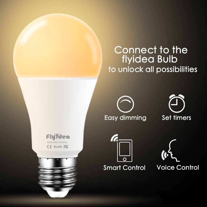 Yandex-bombilla LED inteligente con Control de voz, lámpara de neón con WiFi, E27, B22, RGB, aplicación de asistente de Google Alexa, regulable, cambia de Color
