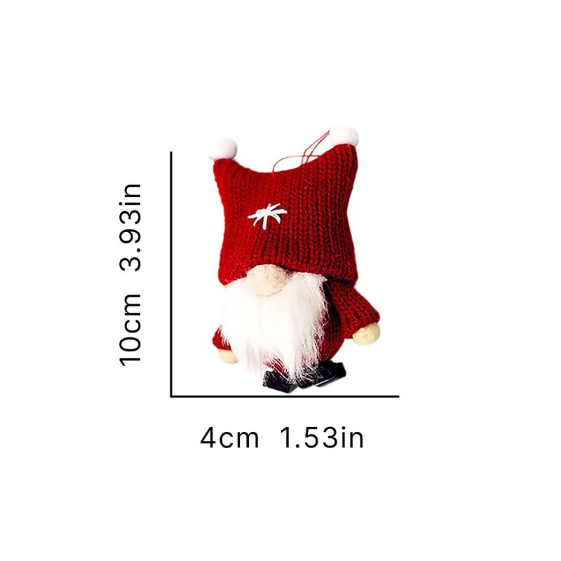 Poupée en peluche Rudolph Gnome sans visage en laine, décoration faite à la main, pendentif suspendu pour salle de fête, cadeaux de noël en famille
