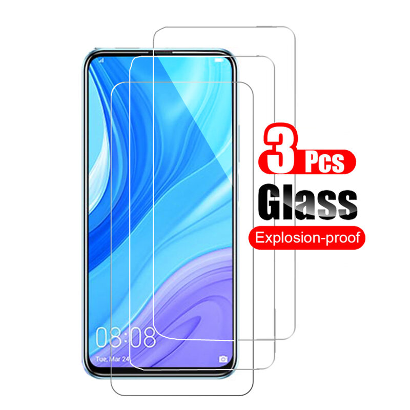 Protetor de tela de vidro temperado para Huawei, película protetora, 9H, P Smart Pro 2019, 3 peças, 2021