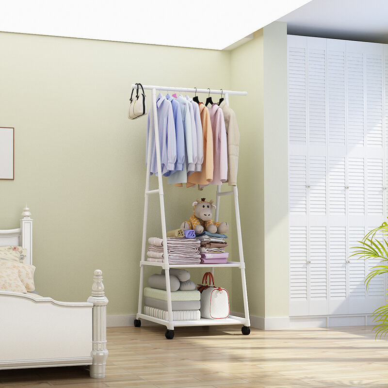 Multi-Funktion Mantel Rack Abnehmbare Schlafzimmer Hängende Kleidung Mit Rädern Stand Dreieck Kleiderbügel