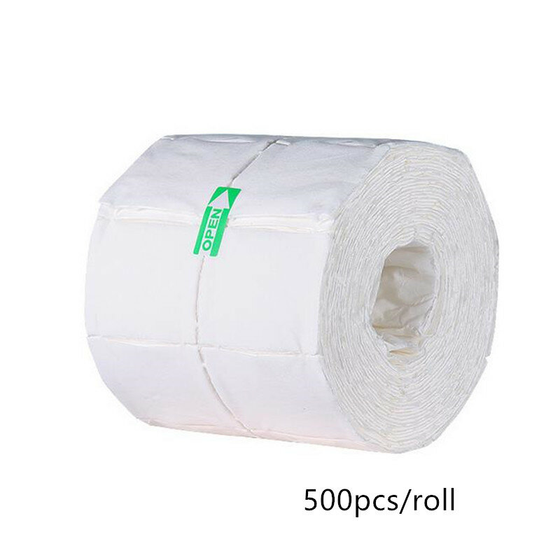 500pcs/roll Cotton Nail Polish Gel Remover Wipes Nail Art Tips Manicure Cleaning Wipes Cotton Lint Pads Paper Manicure Tool 30#