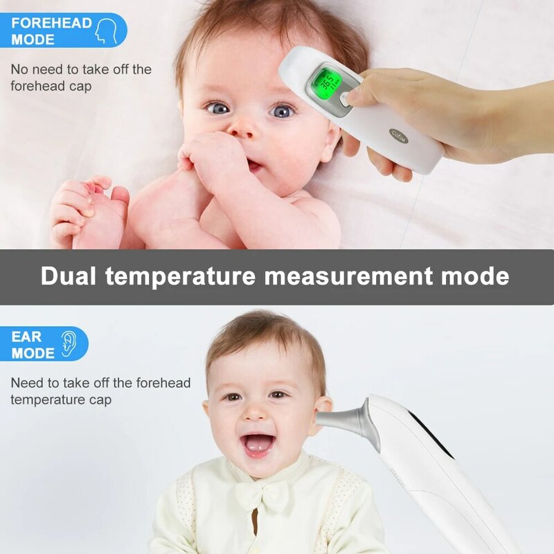 Cofoe 디지털 이마 온도계, 이마 귀 비접촉 의료용 온도계, 아기 및 성인 체온 측정, 빠른 배송 현지 창고에서 신속히 화물을 입하하다