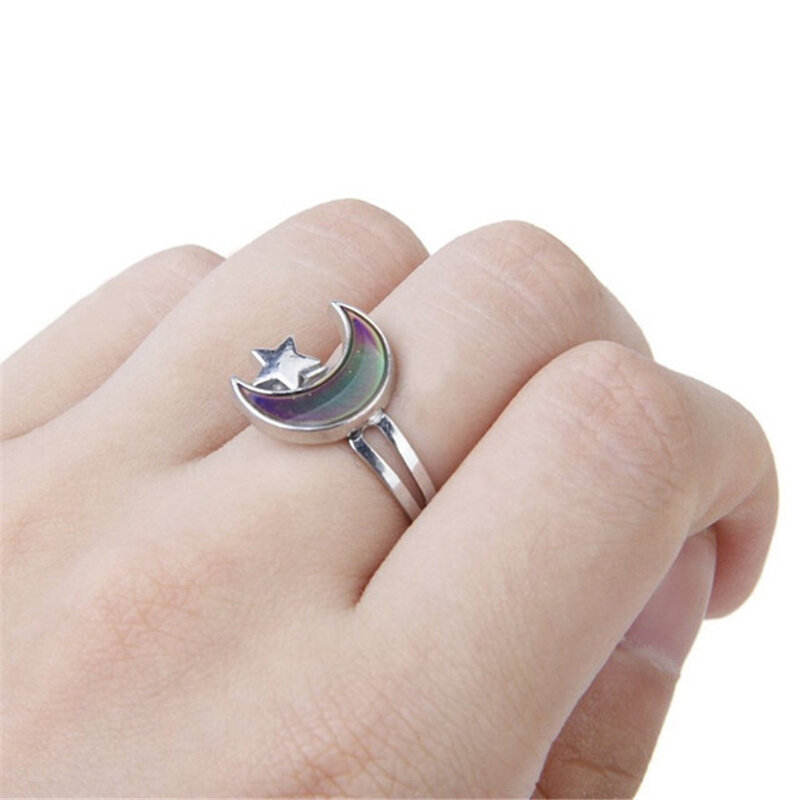 Klasyczny ekskluzywny pierścionek kochanków zmienia kolor ekskluzywny pierścionek regulowany Emotion uczucie zmienny pierścień temperatury biżuteria na prezent