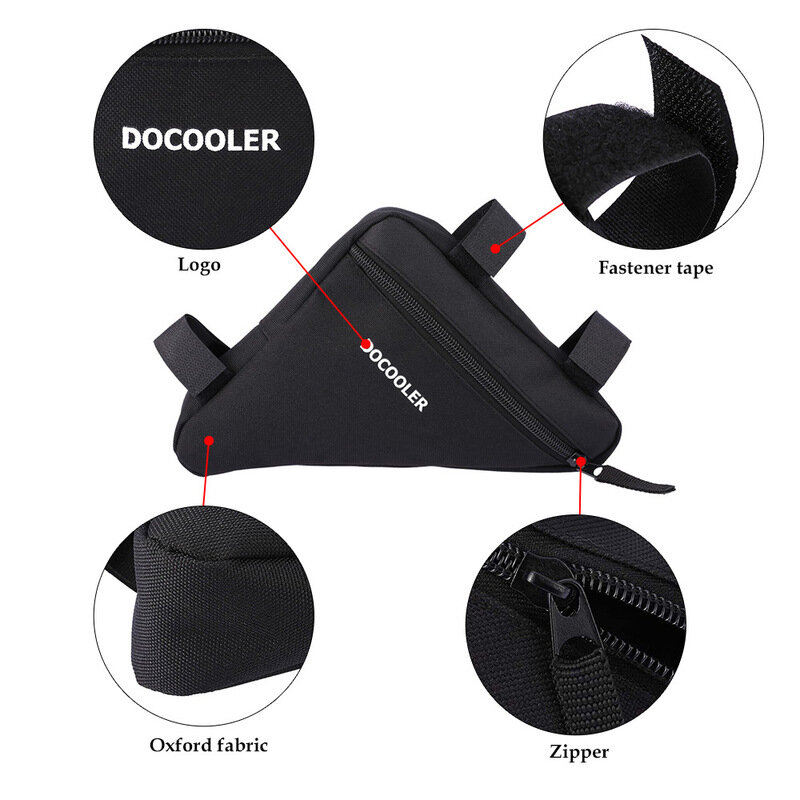 Moonbiffy-bolsa Docooler para exteriores, bolsa triangular para bicicleta, sillín delantero, marco de tubo, soporte, funda de almacenamiento para exteriores