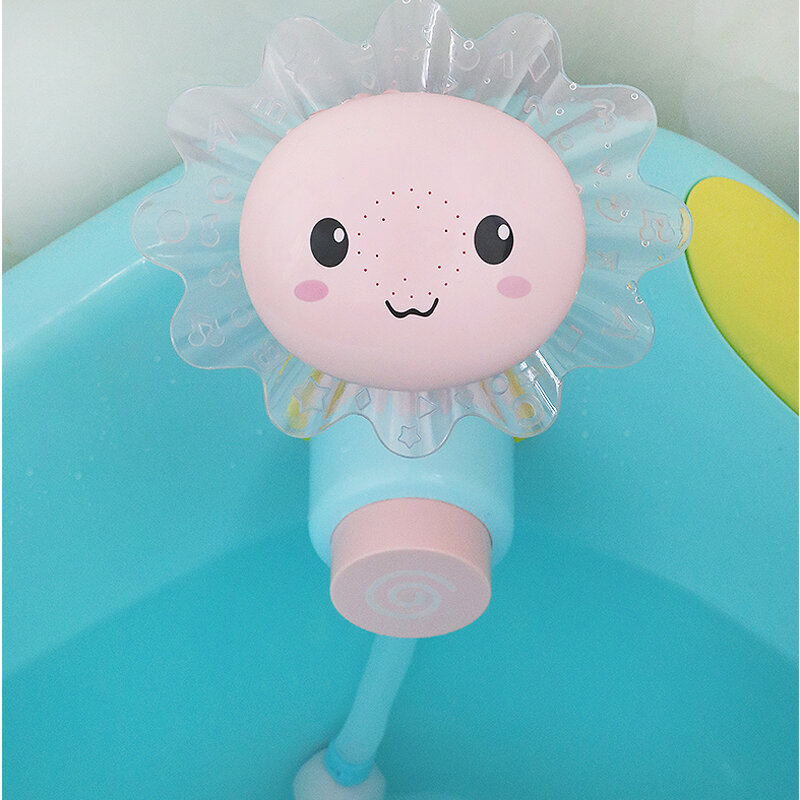 Juguete de cascada para ducha de bebé, grifo de girasol de dibujos animados, agua pulverizada, enjuague, juguete de baño para niños, regalo para niños
