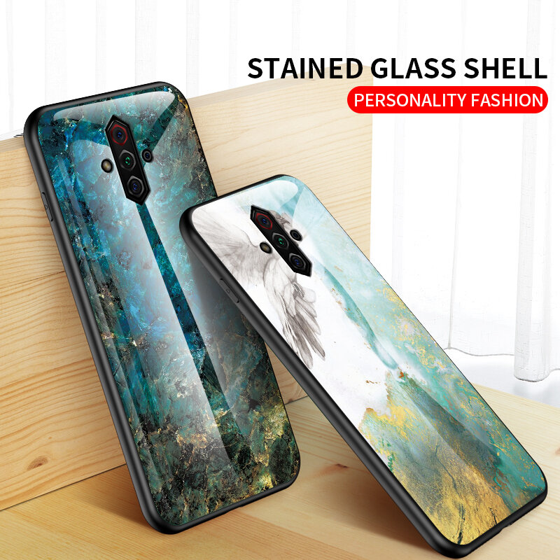 Luxury Marble Glass Phone Case for Nubia Z40Pro Z18mini Back Cover Coque for Red Magic7 Nubia Z17S Z17minis  Anti-fall Case