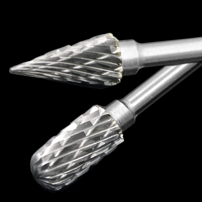 Nuovo 10 pz 1/8 "gambo fresa in metallo duro fresa utensile rotante fresa doppio diamante taglio rotante utensili Dremel rettifica elettrica