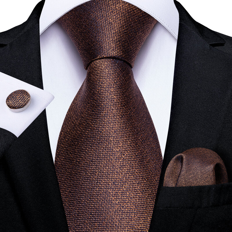 솔리드 브라운 블루 퍼플 실크 넥타이 남성용, 8cm 너비 비즈니스 웨딩 액세서리 DiBanGu