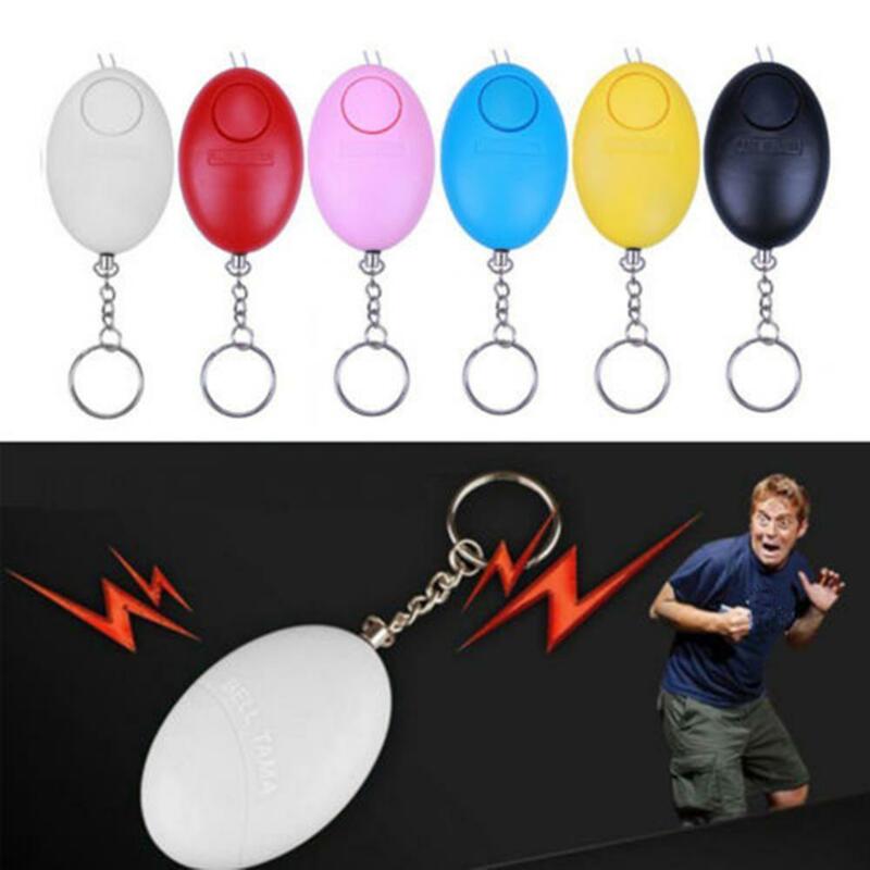LLavero de autodefensa con forma de huevo para mujer, alarma de seguridad personal con iluminación LED de 120dB, alarma de emergencia