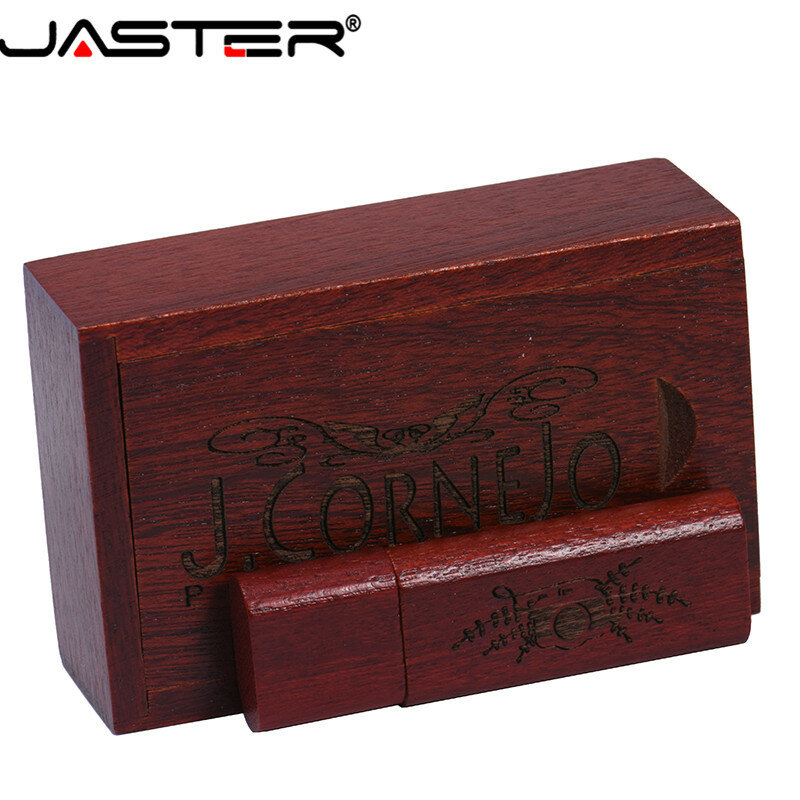 JASTER-محرك أقراص فلاش USB 2.0 خشبي ، 4 جيجابايت ، 8 جيجابايت ، 16 جيجابايت ، 32 جيجابايت ، 64 جيجابايت ، محرك أقراص فلاش دائري ، شعار مخصص مجاني