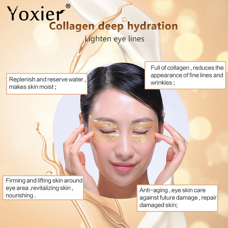 Eye Mask Moisturizing Anti-Aging Firming Lifting Anti-Wrinkle Remove Dark Circles Eye Bags Fat Granule Deep Nourishment 5 Pairs