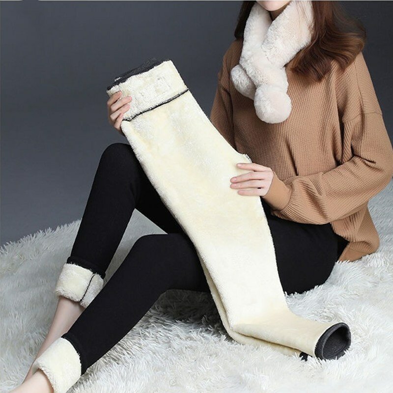 Leggings en velours doublé polaire pour femme, pantalon chaud, résistant, confortable, extensible, thermique, grande taille, hiver