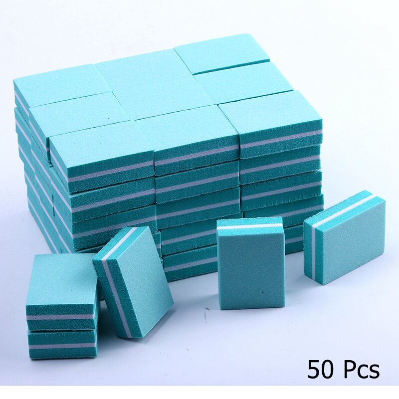 Dupla face Mini Nail File Blocks, esponja colorida, unha polonês, lixar tampão, tiras de polimento, ferramentas de manicure, 10, 25, 50pcs por lote