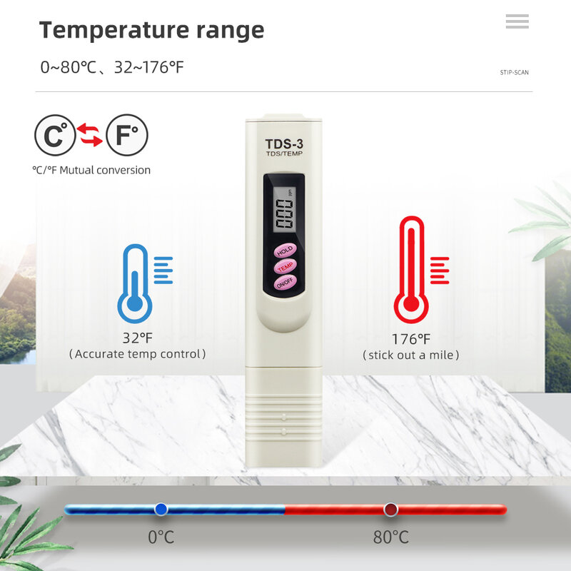 Pena Portabel Filter Meter Air Digital Portabel Mengukur Kualitas Air Tester Kemurnian TDS Meter 15% Off