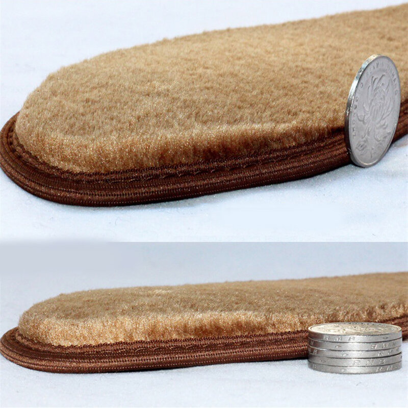Unisex Thickened Wool Insoles Winter Imitation Cashmere Sheepskin Fur Foot Insoles Plus Size Keep Warming Insoles For Shoes Hot