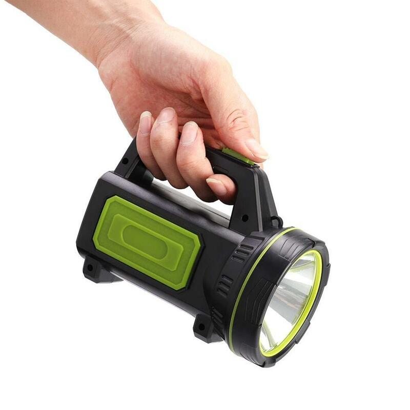 10W USB LED Lentera Searchlight 18650 Baterai Isi Ulang 6000 M Ah Torch Lampu Sorot Lampu Senter Portable untuk Camping Hiking