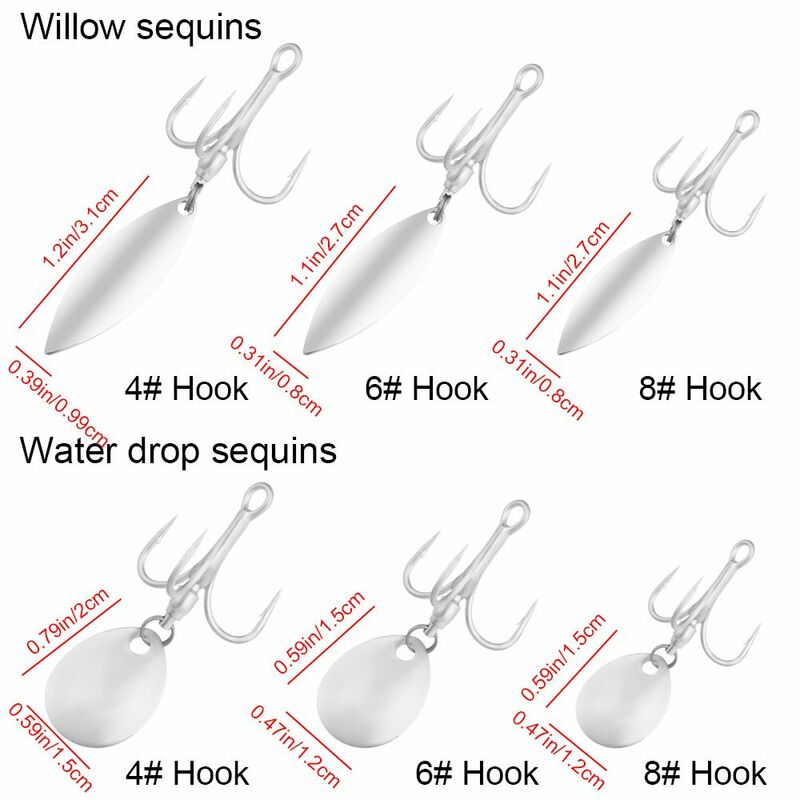 Fishing Treble Hook High Carbon Steel Reinforced Vibration Rotary Sequin Barb Fresh Water Seawater Tackle