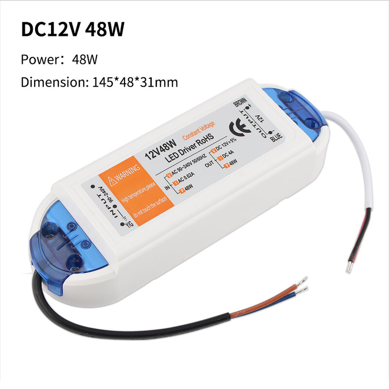 Transformador de CA/CC de 220V a 12 V, adaptador de corriente de Controlador LED de 12 voltios, 18W, 28W, 36W, 48W, 72W, 100W, transformador de iluminación LED CC