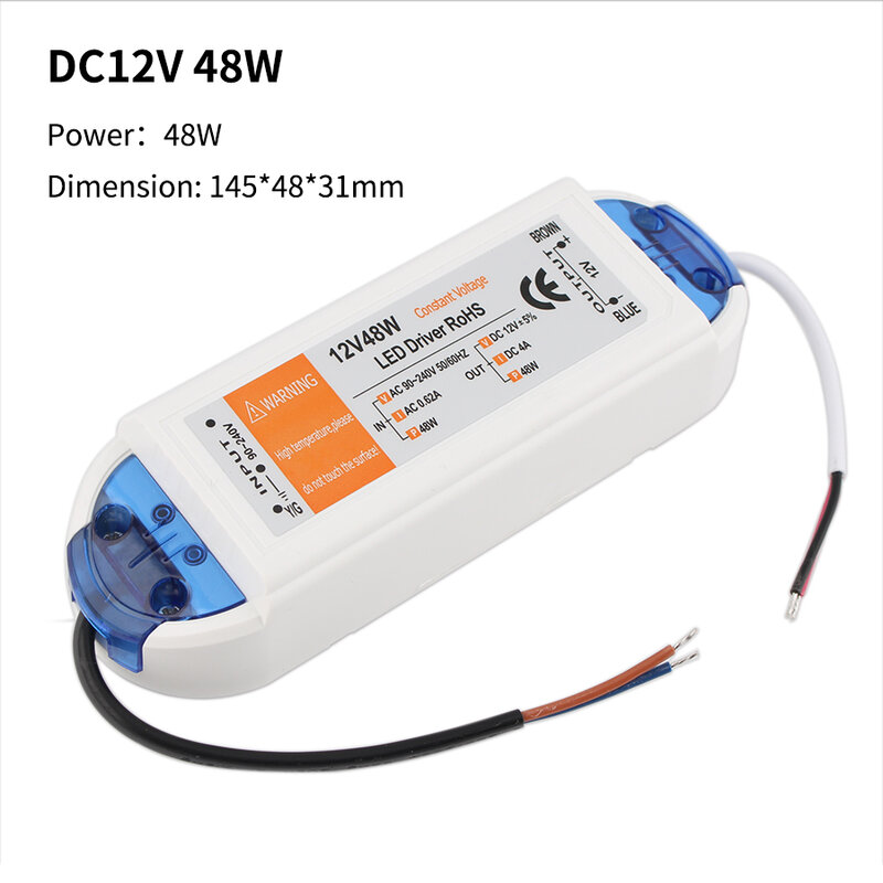 แหล่งจ่ายไฟ AC/DC หม้อแปลงไฟฟ้า220V TO 12 V LED ไดร์เวอร์อะแดปเตอร์12โวลต์18W 28W 36W 48W72W 100W DC LED Transformer