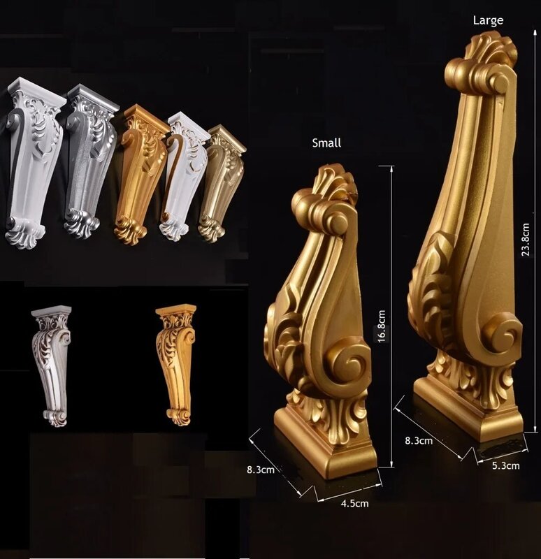 European Plastic Corbel Corbels Architectural Furniture Decoration Gold Silver Antique Hand Painting