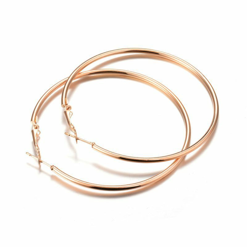 40-80mm orecchini a cerchio grandi e lisci esagerati per le donne Aros Simple Round Loop Ear Wedding Jewelry Brincos Cool Gift