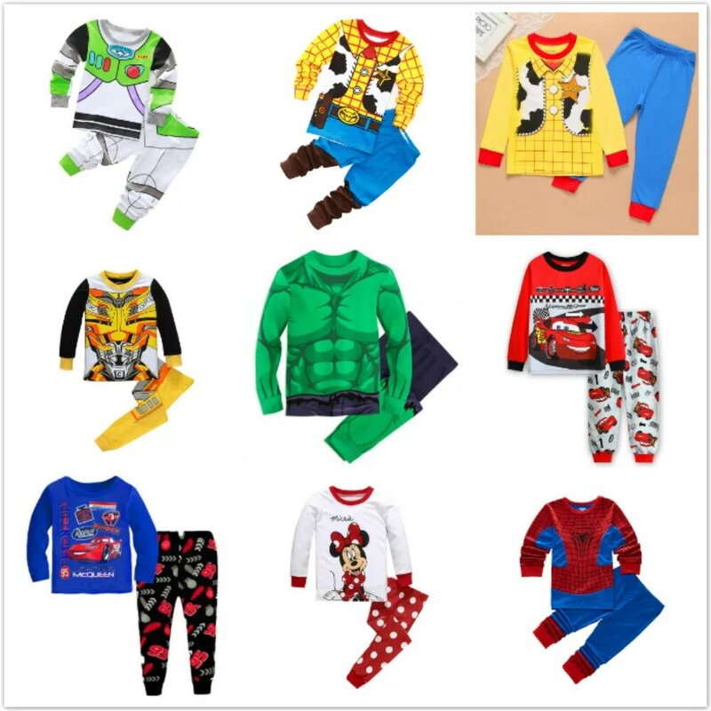 Marvel Children Clothing Set Boy Pyjama Enfant Kid Cartoon Toy Story Woody Bass Frozen Car Vetement Pijama Menino Girl Sleepwear
