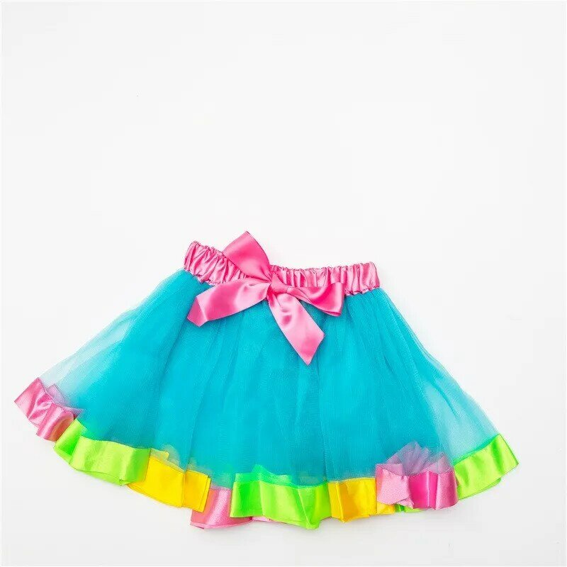 2021 Tutu Skirt Baby Girl Skirt 3M- 8 Years Princess Pettiskirt Party Dance Rainbow Tulle Skirts Girls Clothes Children Clothing