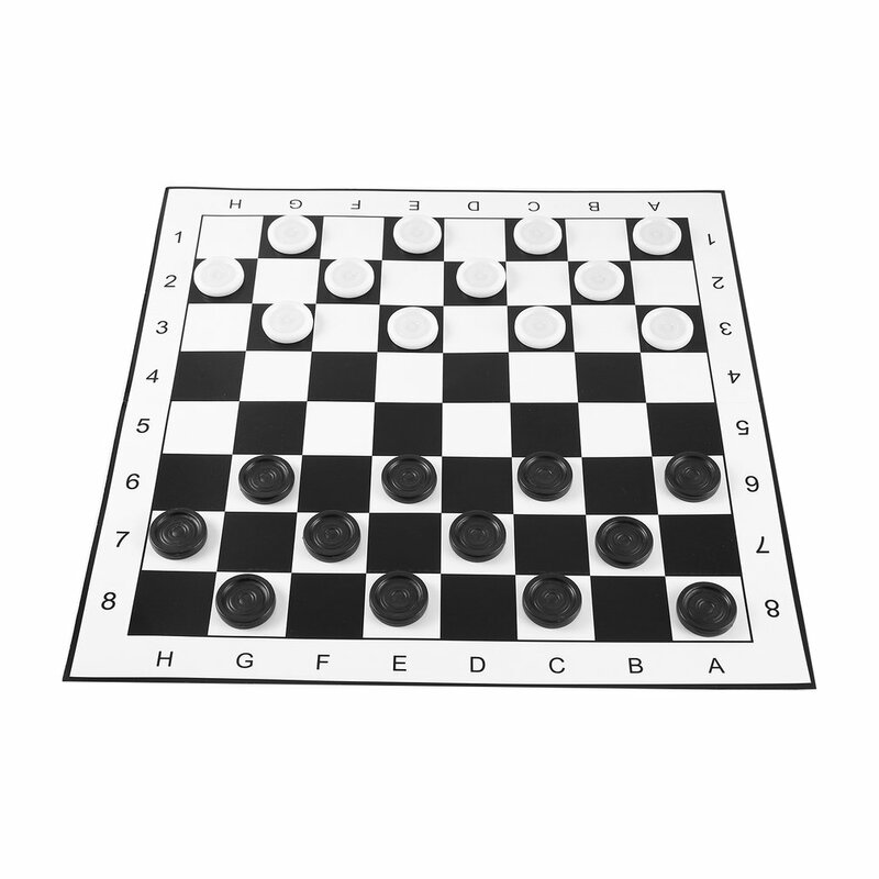 Large Size Plastic Checkers/Draughts Folding Chessboard International Chess Set Travel Board Game Competition Toy