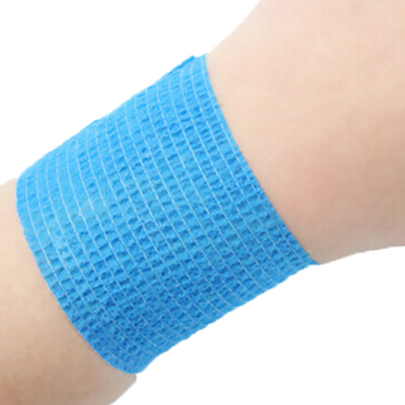 2.5cm x 4.5m 1 sztuk Cohesive elastyczny bandaż bawełna bandaż przyczepny taśmy sportowe siebie przylepny bandaż elastyczny 11 kolorów