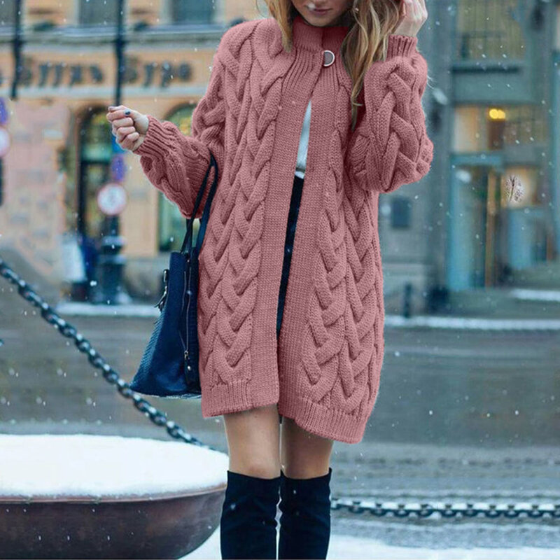 Cardigan inverno longo camisola feminina de manga longa outwear feminino coreano warmness malha casaco jumper 2019 malhas à moda topos