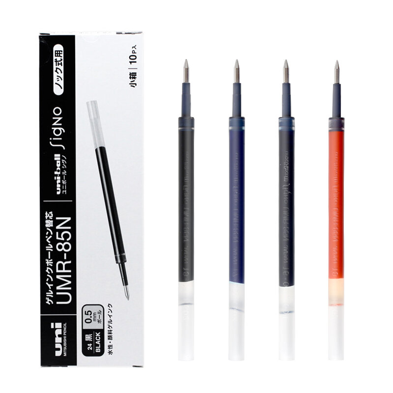 일본 프레스 뉴트럴 리필 UMN-207, UMN-105, 152 젤 펜, 다목적 펜 리필, UNI UMR-85, 85N, K6, 0.5mm, 10 개/로트