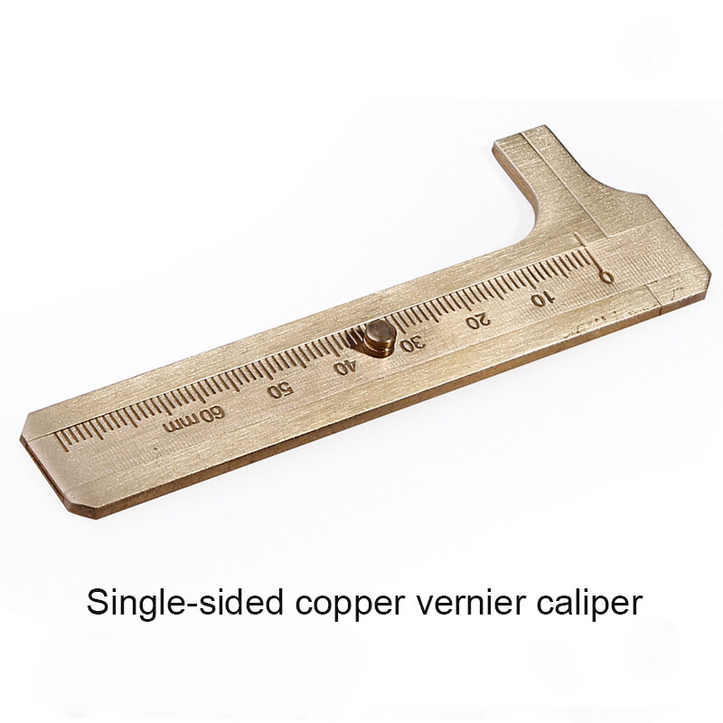 Paquímetro vernier de bolso, régua de medição retrô de cobre, balança única, paquímetro