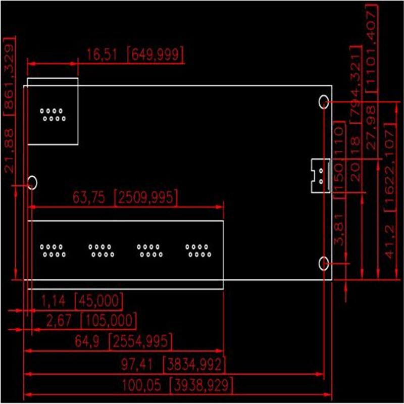 Módulo esperto do pwb rj45 dos ethernet da tensão de entrada larga do interruptor de rede 5-12v do porto 10/100mbps de anddear mini 5 com diodo emissor de luz incorporado