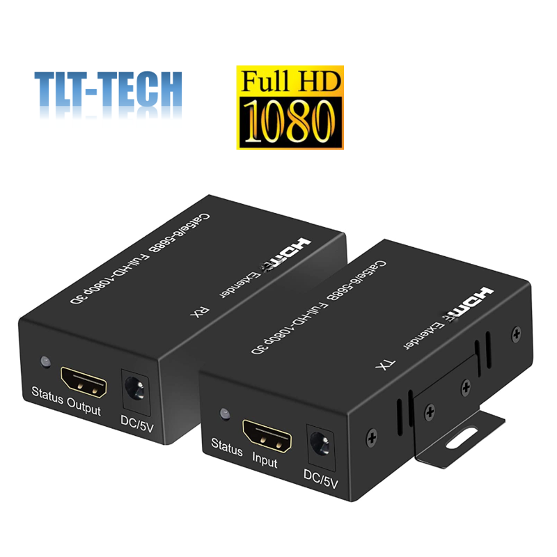 HDMI 호환 익스텐더, 1080P @ 60Hz 3D (TX 및 RX) RJ45 to HDMI 컨버터 전송, Cat5e, Cat6, Cat7, 164ft, 50M