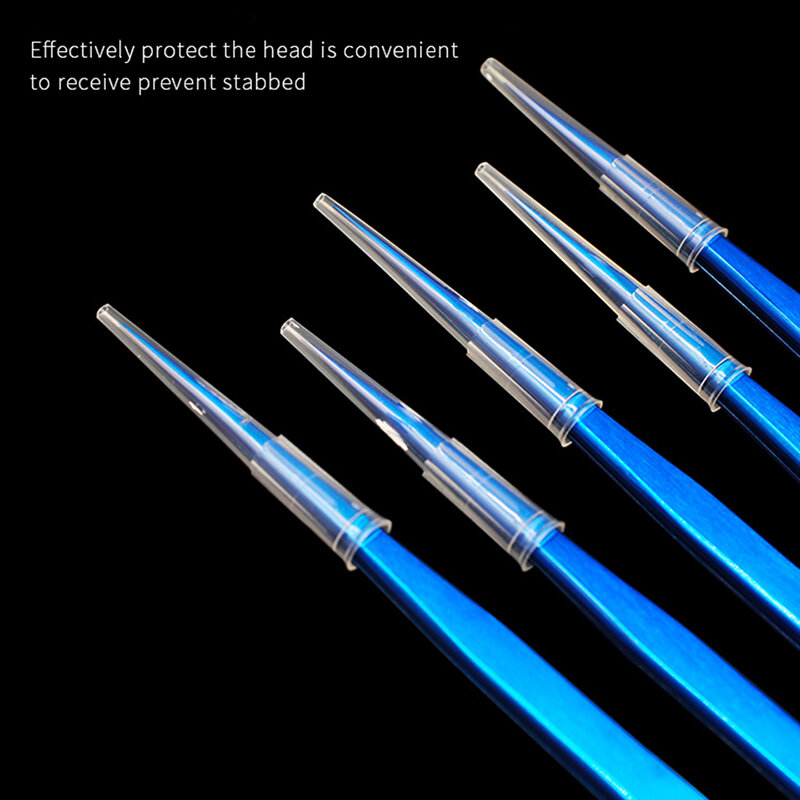 Pinzas afiladas ultrafinas de acero inoxidable, herramientas de reparación de componentes electrónicos endurecidos, línea de vuelo azul