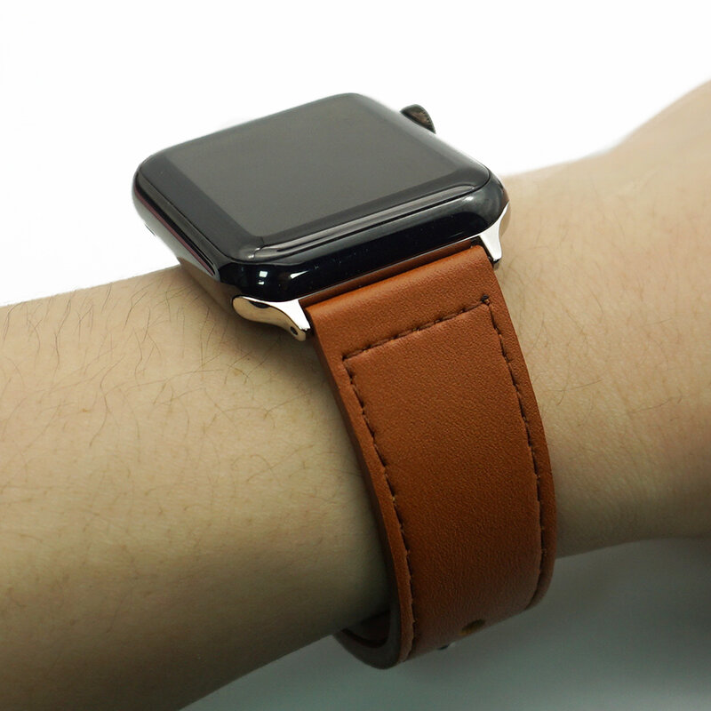 Loop Strap For Apple Watch Band 4 5 44mm 40mm Apple watch band 42mm 38mm iwatch belt 3/2/1 Genuine Leather Watchband Bracelet