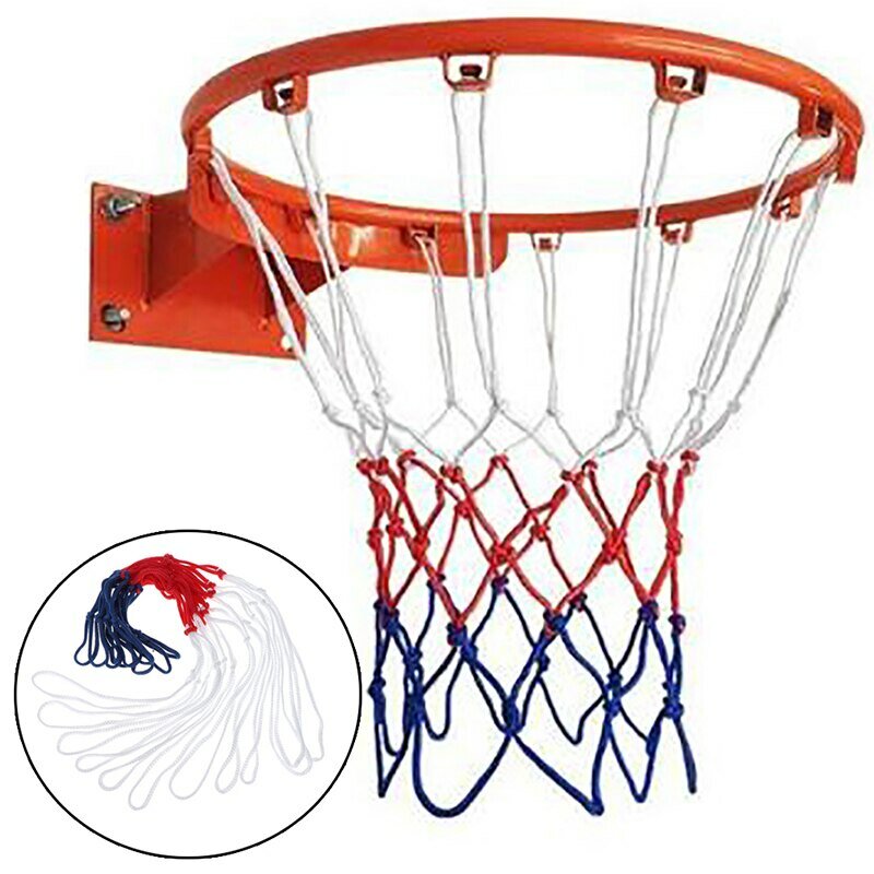 Filet de Basketball Standard en Nylon Durable, filet à filetage épais, trois couleurs, universel, remplacement de maille