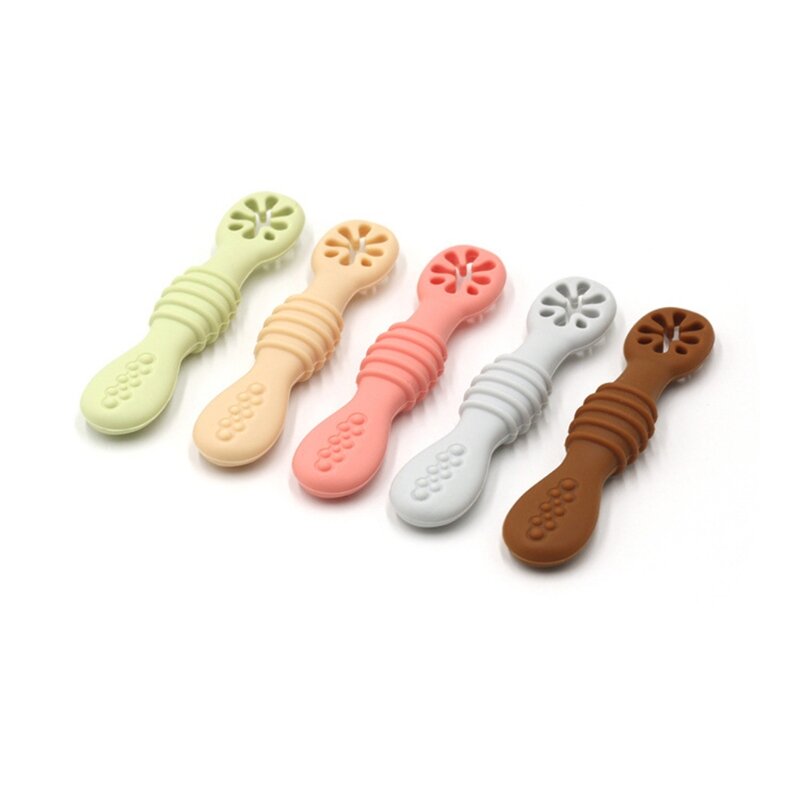 Cuillère en Silicone à Led pour bébé, apprentissage de l'alimentation, ustensiles d'entraînement, vaisselle pour nouveau-né