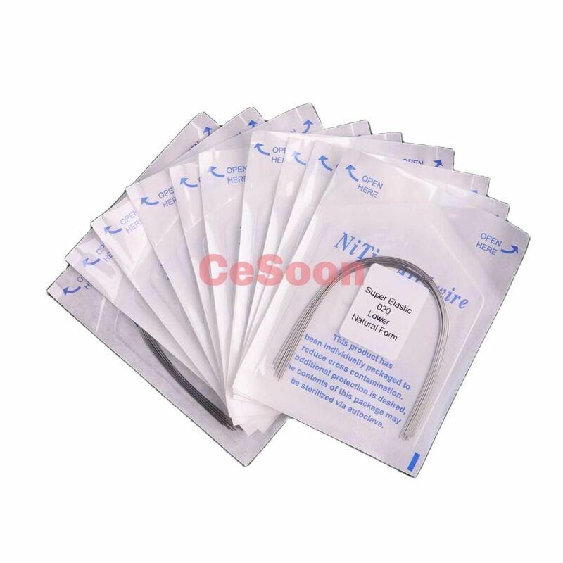 100Pcs/10Packs Dental Orthodontic Arch Wire Niti Natural Archwires Super Elastic Round/Rectangular Wires Nature Dentist Material