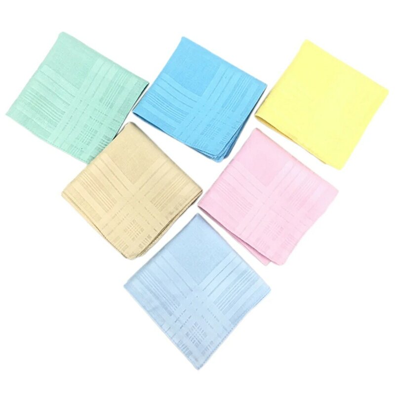 Mouchoirs carrés en pur coton pour hommes et femmes, lot de serviettes de fête, 12x
