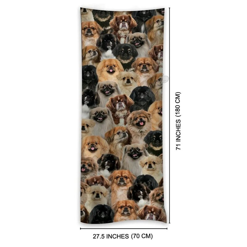 Pekingese 3D 인쇄 모조 캐시미어 스카프 가을과 겨울 짙어지면서 따뜻한 재미 있은 개 목도리 스카프