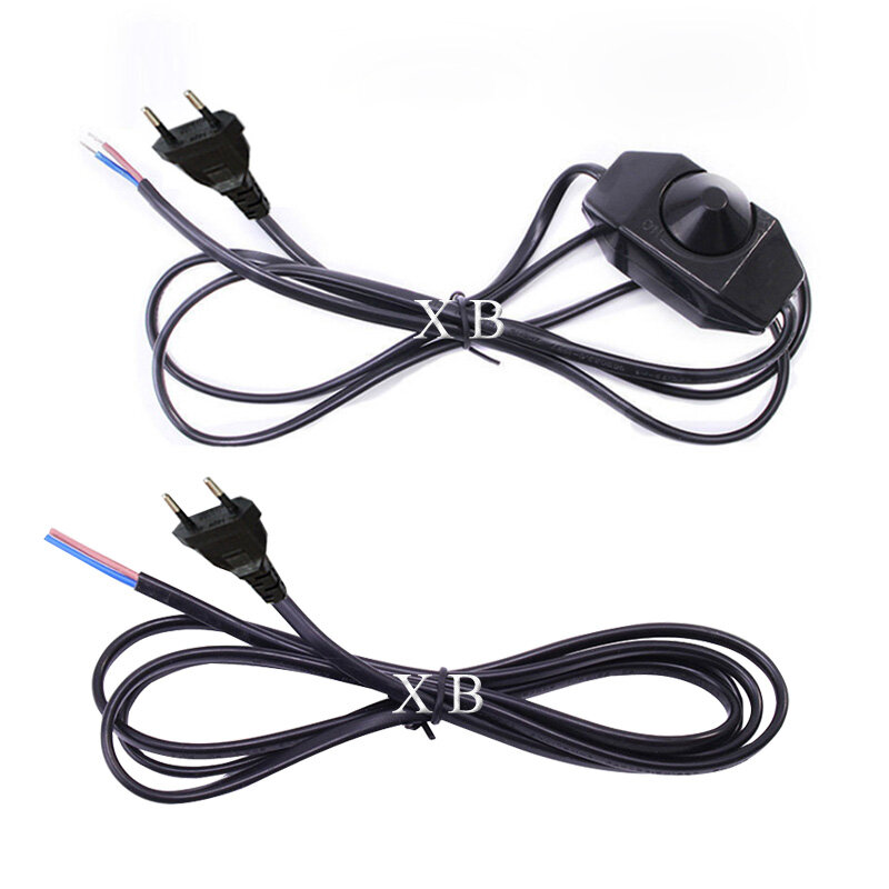 Câble de commutation à intensité réglable, 1.8M, noir, blanc, prise EU et US, modulateur de lumière, contrôleur de ligne, lampe de Table, fil d'alimentation, ac 110V, 220V